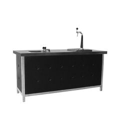 Stoel Raw, met bruin lederen zitting 