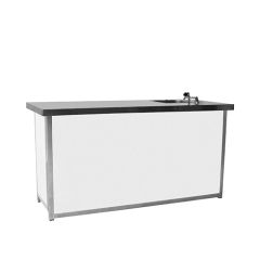 Stoel Raw, met bruin lederen zitting 