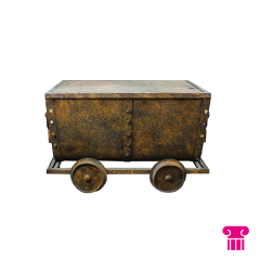 Stoel Raw, met bruin lederen zitting 