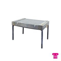 Stoel Raw, met bruin lederen zitting 