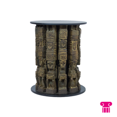 Stoel Raw, met bruin lederen zitting 