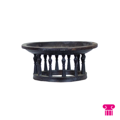 Stoel Raw, met bruin lederen zitting 