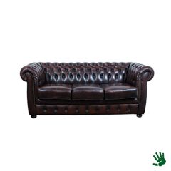 Stoel Raw, met bruin lederen zitting 