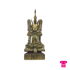 Stoel Raw, met bruin lederen zitting 