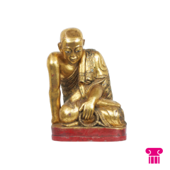 Stoel Raw, met bruin lederen zitting 