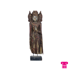 Stoel Raw, met bruin lederen zitting 