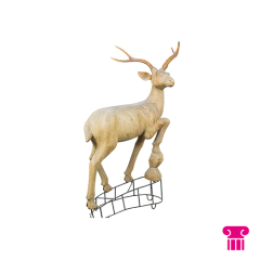 Stoel Raw, met bruin lederen zitting 