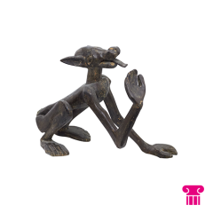 Stoel Raw, met bruin lederen zitting 