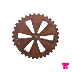 Stoel Raw, met bruin lederen zitting 