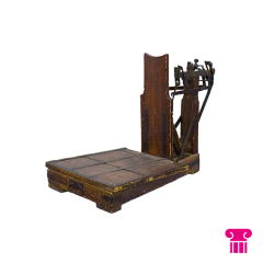 Stoel Raw, met bruin lederen zitting 