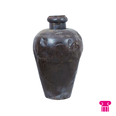 Stoel Raw, met bruin lederen zitting 