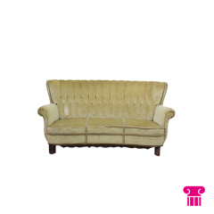 Stoel Raw, met bruin lederen zitting 