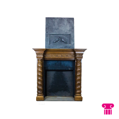 Stoel Raw, met bruin lederen zitting 