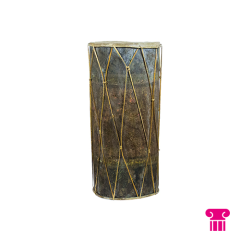 Stoel Raw, met bruin lederen zitting 