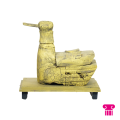 Stoel Raw, met bruin lederen zitting 