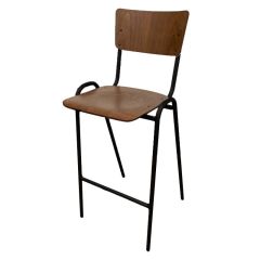 Stoel Raw, met bruin lederen zitting 