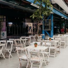 Stoel Raw, met bruin lederen zitting 