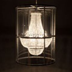 Stoel Raw, met bruin lederen zitting 